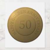 Happy gouden bruiloft wijn etiket (Enkel label)