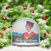 Happy Graduation Modern Script Personalized Photo Sneeuwbol (Kerstmis)