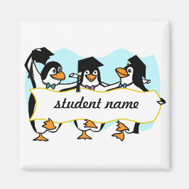 Happy Graduing danserende pinguïns met banner Magneet