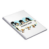 Happy Graduing danserende pinguïns met banner Notitieboek (Rechterzijde)