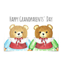"Happy Grandouders Day" Twee oma Beren Kaart