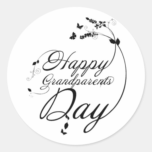 Happy grandparents day ronde sticker (Voorkant)