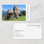 Happy Grazing Cows Photo - Carte de visite (Devant / Derrière)