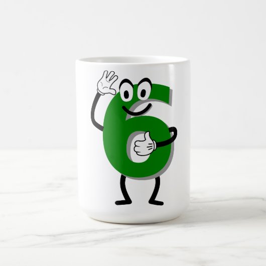Happy Green 6 Café Mug (Centre)