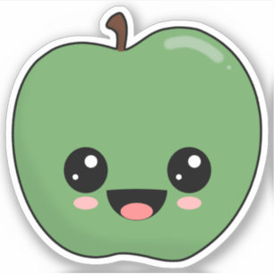 Happy Green Apple Sticker