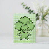 Happy Green Broccoli Briefkaart (Staand voorkant)