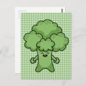 Happy Green Broccoli Briefkaart (Voorkant / Achterkant)