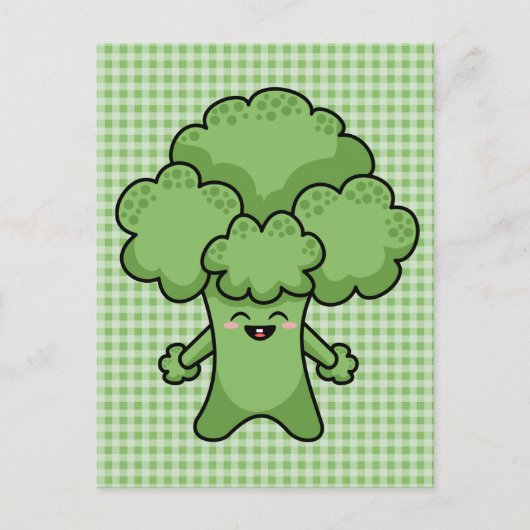 Happy Green Broccoli Briefkaart (Voorkant)