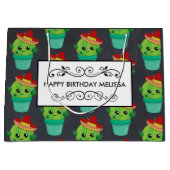 Happy Green Cactus in een Red Sombrero Pattern Groot Cadeauzakje