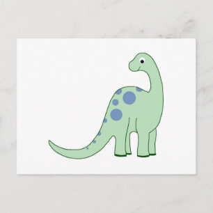 Happy Green Cartoon Dinosaur Briefkaart