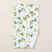 Happy Green Clover Feuille Motif d'art (Serviette à main)