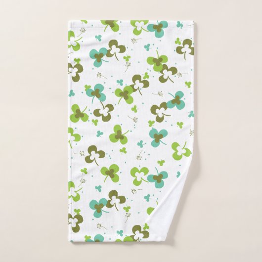Happy Green Clover Feuille Motif d'art (Serviette à main)