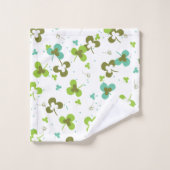 Happy Green Clover Feuille Motif d'art (Gant de toilette)