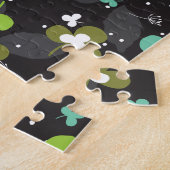Happy Green Clover laat Art Pattern II Legpuzzel (Zijkant)