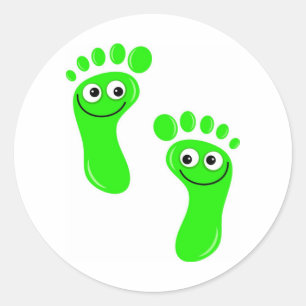 Happy Green Feet Ronde Sticker