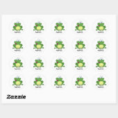 Happy Green Frog Ronde Sticker (Vel)