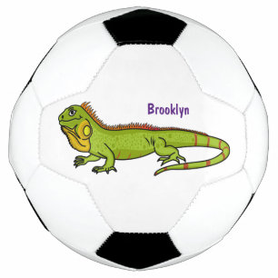 Happy green iguana cartoon