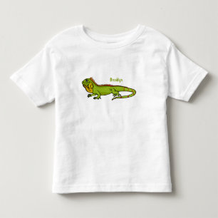 Happy green iguana cartoon illustratie kinder shirts
