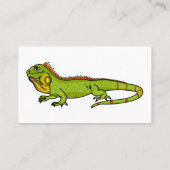Happy green iguana cartoon illustratie visitekaartje (Achterkant)