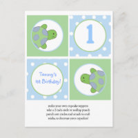 Happy Green Zee Turtles Cupcake Toppers