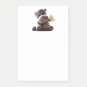 Happy Grey Hippo Holding Daisy, Schattigee liefdes Post-it® Notes