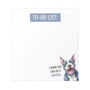 Happy Grey Pit Bull to Do Lijst Notitieblok