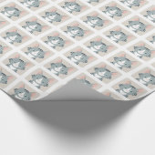Happy Grey Tabby Cat Pattern Cadeaupapier (Hoek)