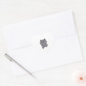 Happy Grey Walking Cat Cartoon Hart Sticker (Envelop)
