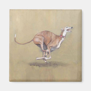 Happy Greyhound Dog Art Magnet Magneet