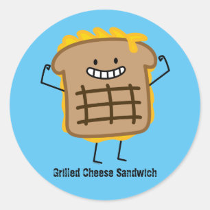 Happy Grilled Cheese Sandwich Ronde Sticker
