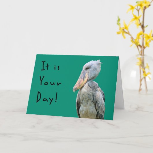 Happy Grouch Day Kaart met Grouchy Bird (Gele Bloem)