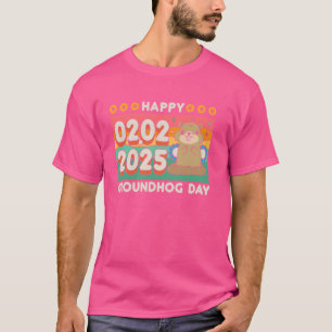 Happy Groundhog Day 2 februari 2025 Retro Sunset S T-shirt