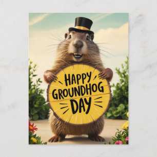 Happy Groundhog Day Briefkaart