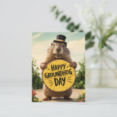 Happy Groundhog Day Briefkaart (Staand voorkant)