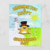 Happy Groundhog Day  Briefkaart (Voorkant)