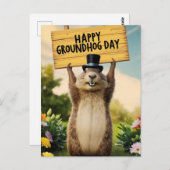 Happy Groundhog Day Briefkaart (Voorkant / Achterkant)