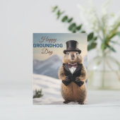 Happy Groundhog Day Briefkaart (Staand voorkant)