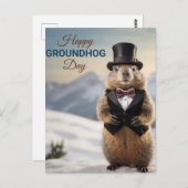 Happy Groundhog Day Briefkaart (Voorkant / Achterkant)