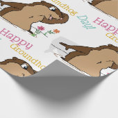 Happy Groundhog Day Cadeaupapier (Hoek)