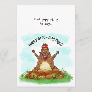 Happy Groundhog Day Card Kaart