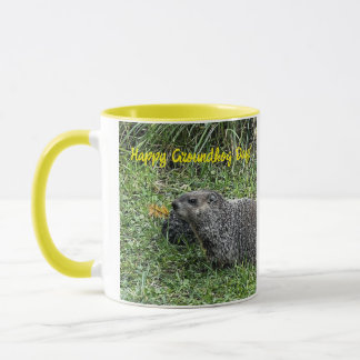 Happy Groundhog Day, custom mugs. Mok