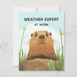 Happy Groundhog Day Cute Colorful Woodchuck Feestdagenkaart