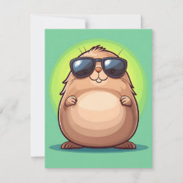 Happy Groundhog Day Cute Colorful Woodchuck Feestdagenkaart