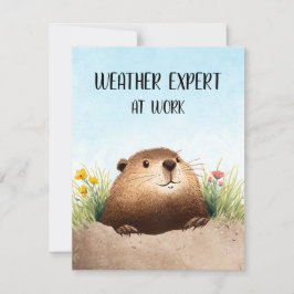 Happy Groundhog Day Cute Colorful Woodchuck Feestdagenkaart