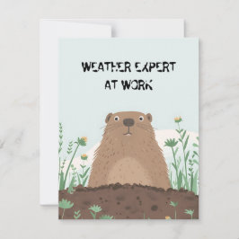 Happy Groundhog Day Cute Colorful Woodchuck Feestdagenkaart
