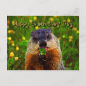 Happy Groundhog Day Eating Flower Briefkaart (Voorkant)