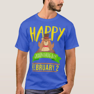 Happy Groundhog Day Februari 2 Diervoorspelling T-shirt