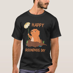 Happy Groundhog Day - Funny Woodchuck met ventilat T-shirt
