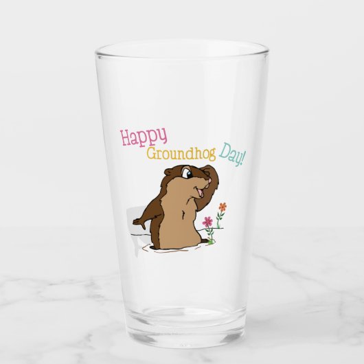 Happy Groundhog Day Glas (Voorkant)