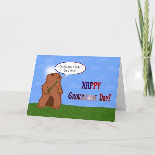 Happy Groundhog Day Groundhog's Day Spring Kaart (Voorkant)